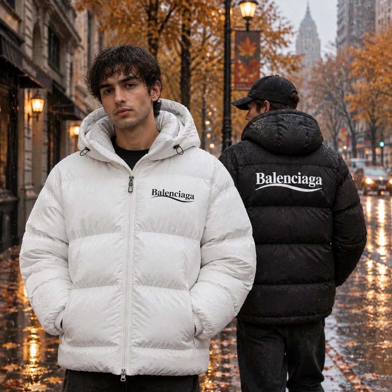 کاپشن ضد آب داخل پشمی Balenciaga-مشکی