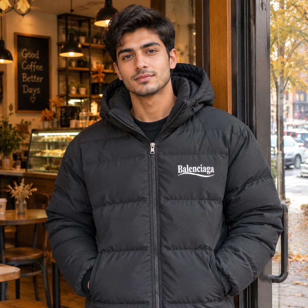 کاپشن ضد آب داخل پشمی Balenciaga-مشکی
