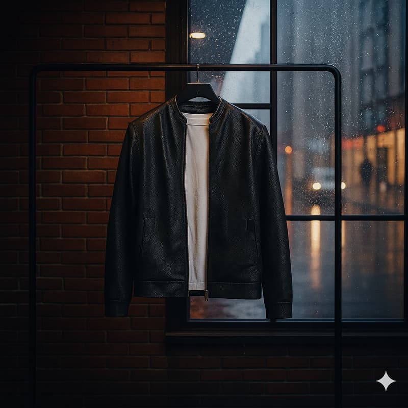 کاپشن چرم طرح پوست مار ساده مردانه مدل Yasan